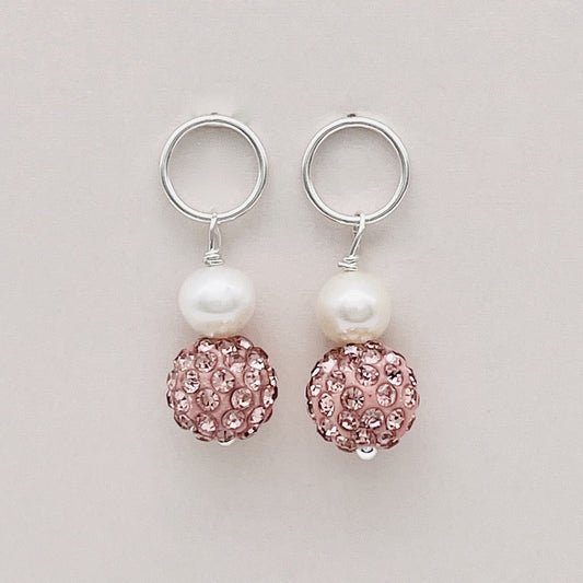 SH992 FW Pearls Earrings  W/ pink