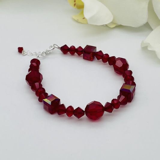 C1288BL SW Red Bracelet  8"