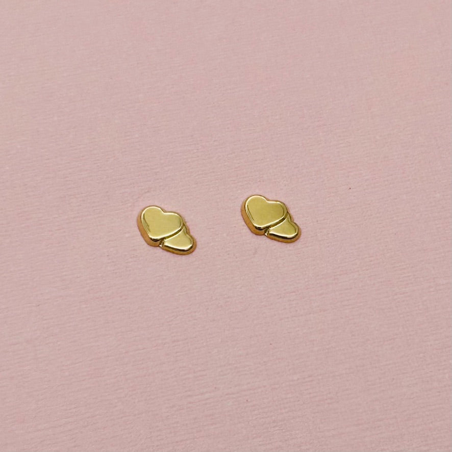 G287ER 14K Gold Hearts Post Earrings