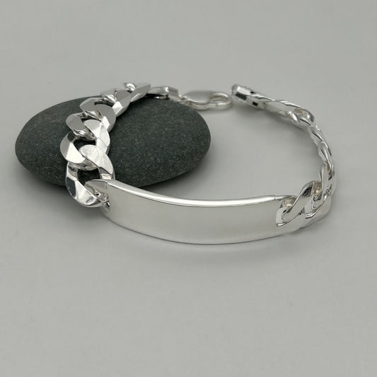 S1762  Curb Link  Flat Bracelet 14mm.X8"