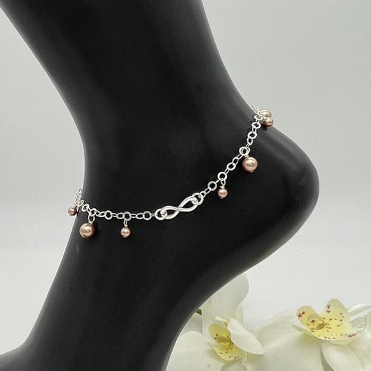 C1344 RG Pearls Anklet 9"