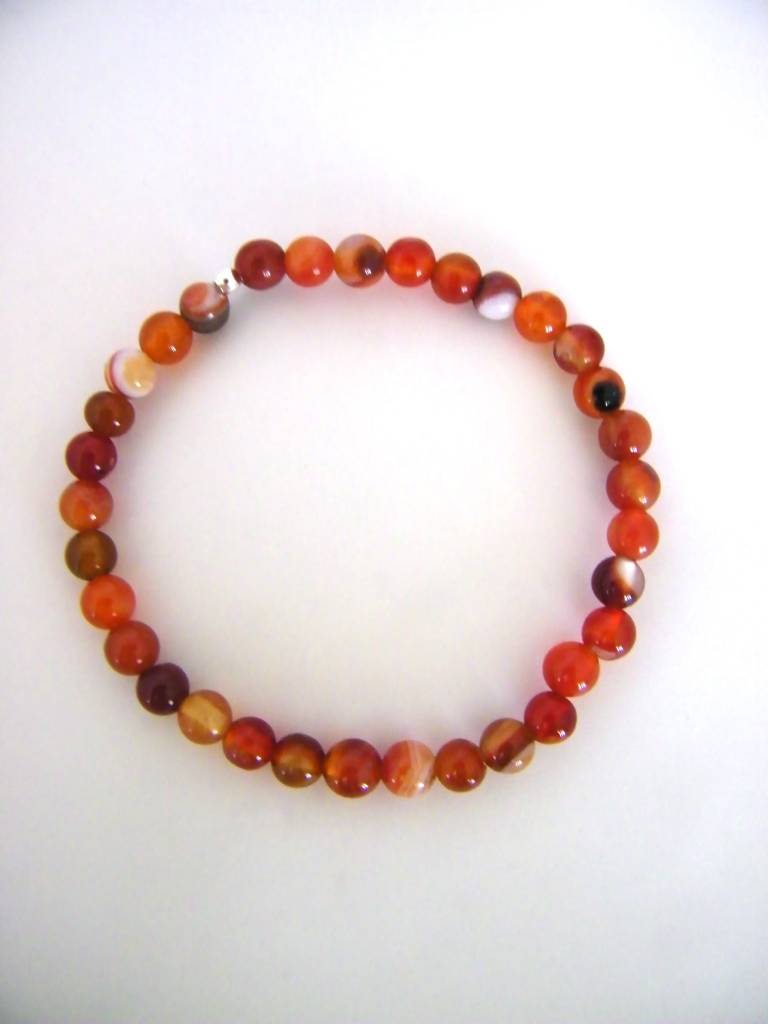 ST1060BL Red Agate Bracelet 7"