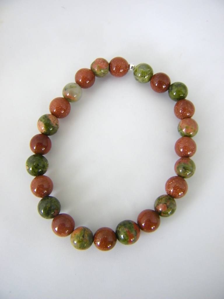 ST1065BL Unakite Bracelet 7"