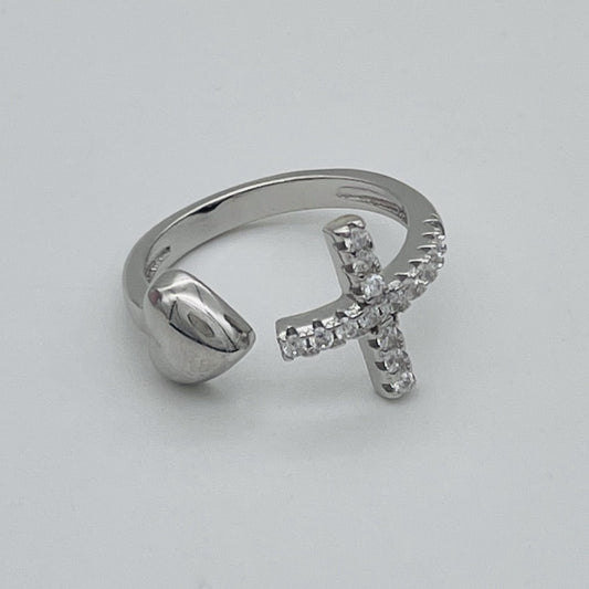 Z1534R  Cross With heart Ring #7