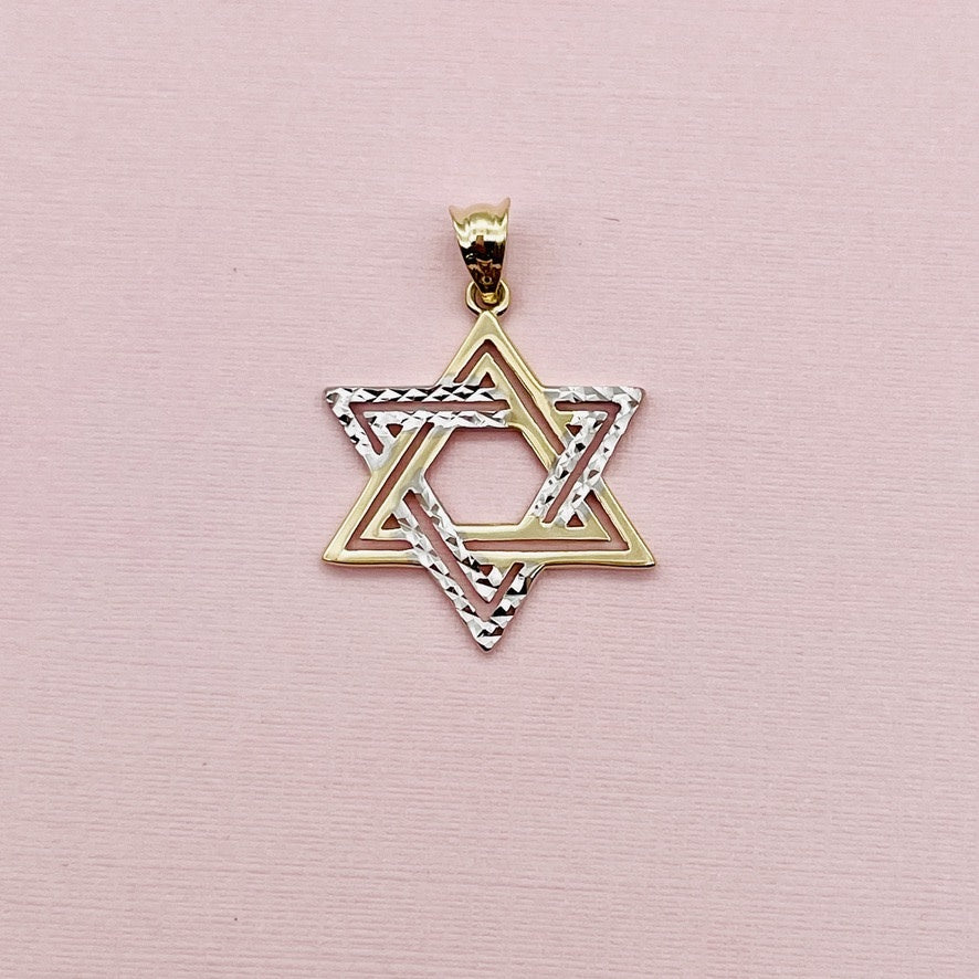 G-84 14K Gold Star of David 25mm.X20mm. 1.07gr.