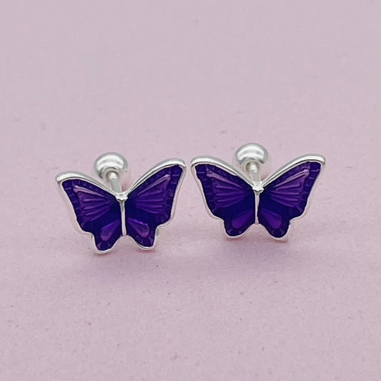 S1705ER Purple Butterflies Earrings