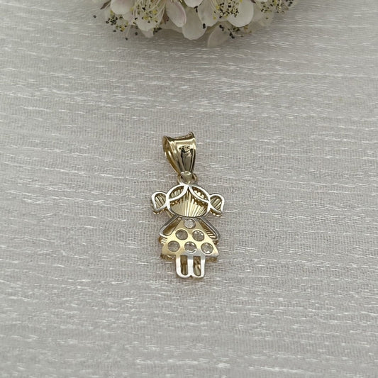 G278P1 4K Gold Girl Pendant20x8mm.