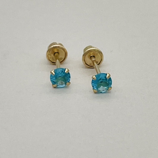 G-116 14K Gold Dec  Earrings 3mm.