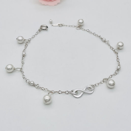 C1182  10.5"  Pearls Anklet