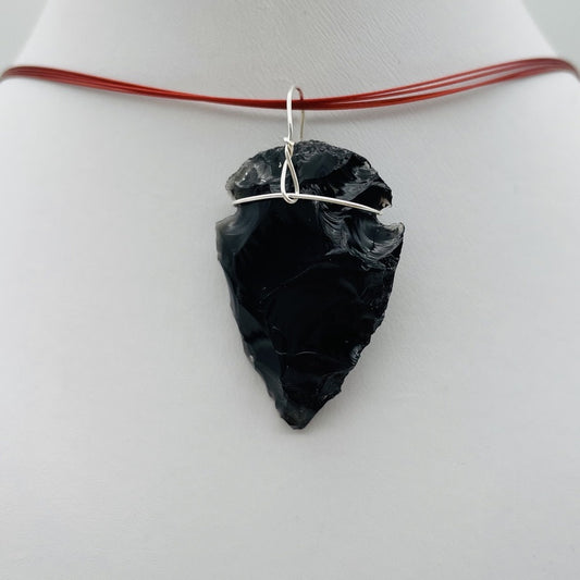 ST1454 Black Obsidian Pendant Final Sale