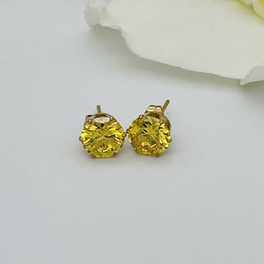 SS1314 7mm Yellow Gold Plated Earrings