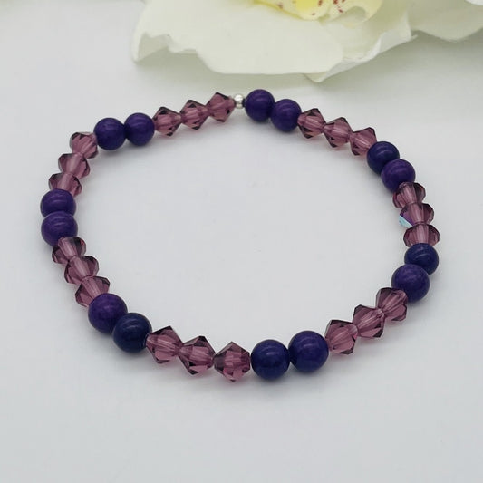 ST1504 Amethyst Bracelet 8"