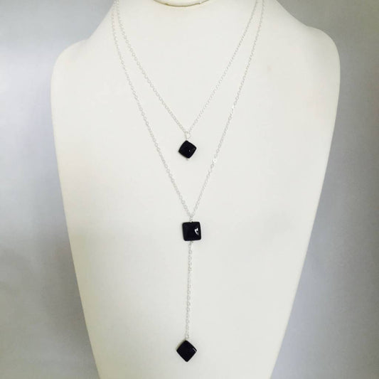 ST1157  20" Necklace Onyx