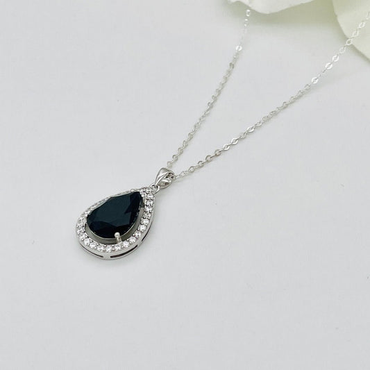 Z1460 Black Drop Necklace 18"