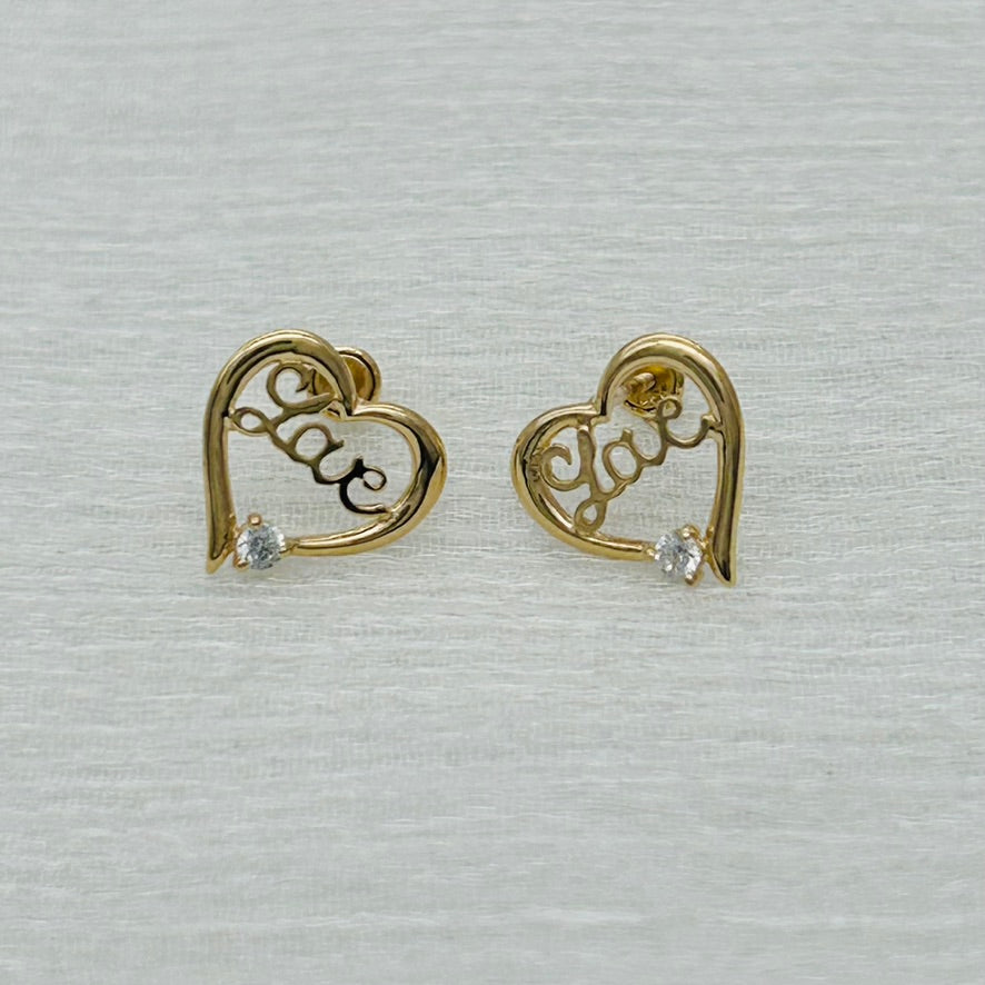 G292ER 14K Gold  Heart Earrings