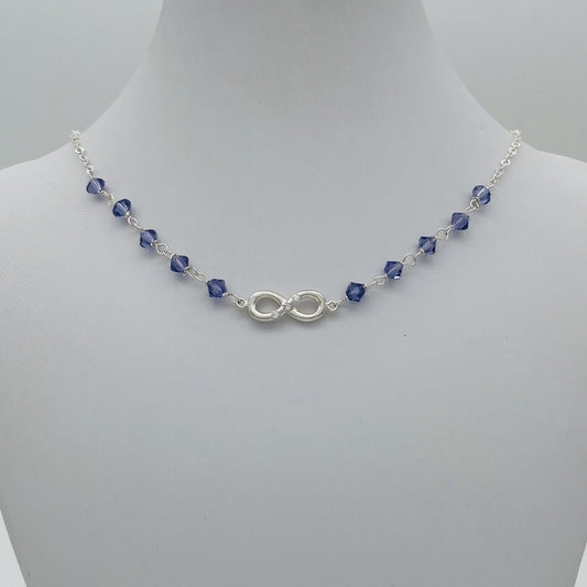 C1283NL Tanzanite Infinity Necklace 17"