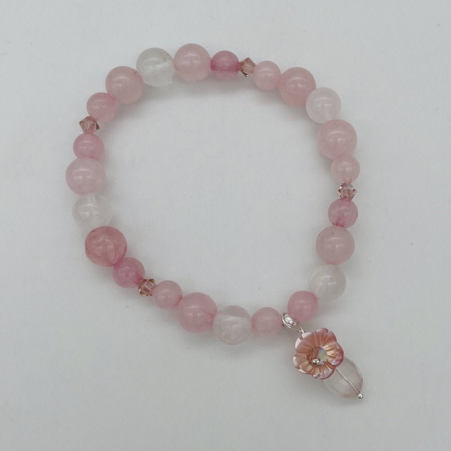 ST1569BL Rose Quartz W/ Flower