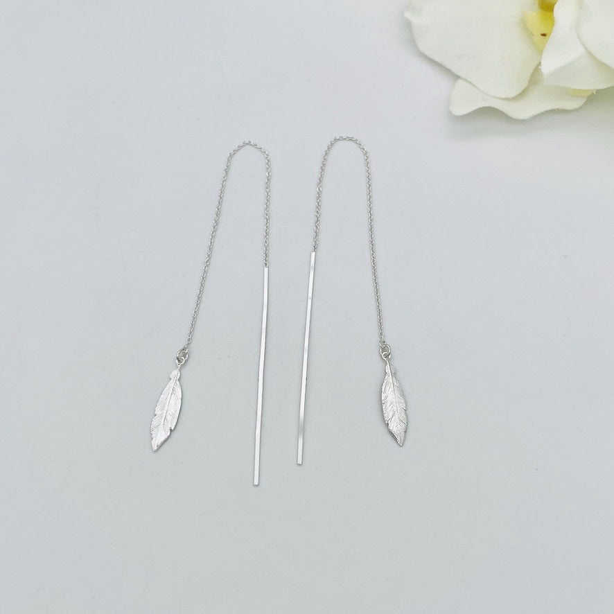 S1666 Feather Thread Earrings