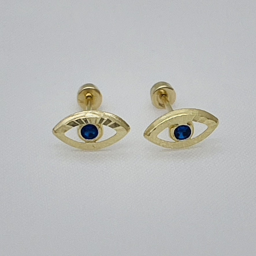 G-224  14K Gold Eye Earrings