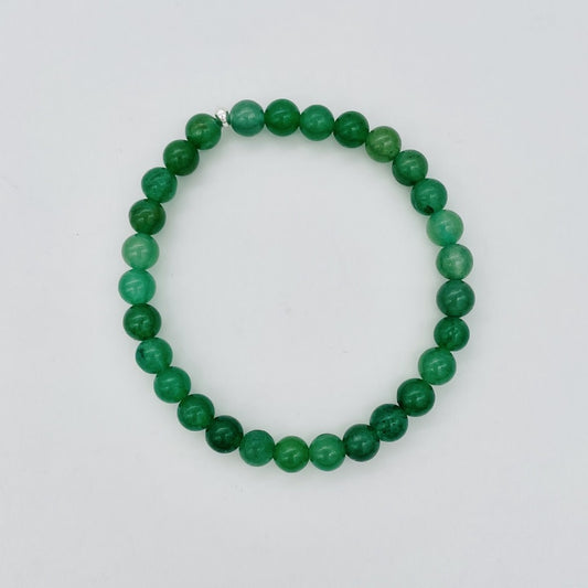 ST-1024   6mm. X7"Bracelet  Green Aventurine