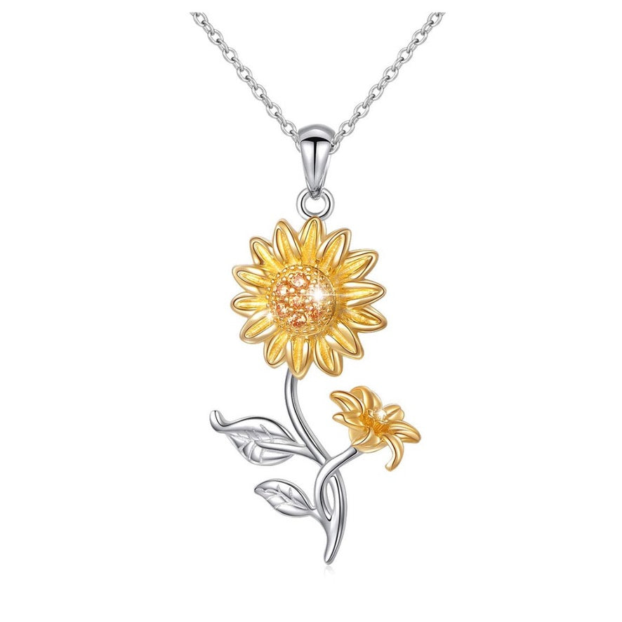 Z1795 Sunflower Necklace 18"