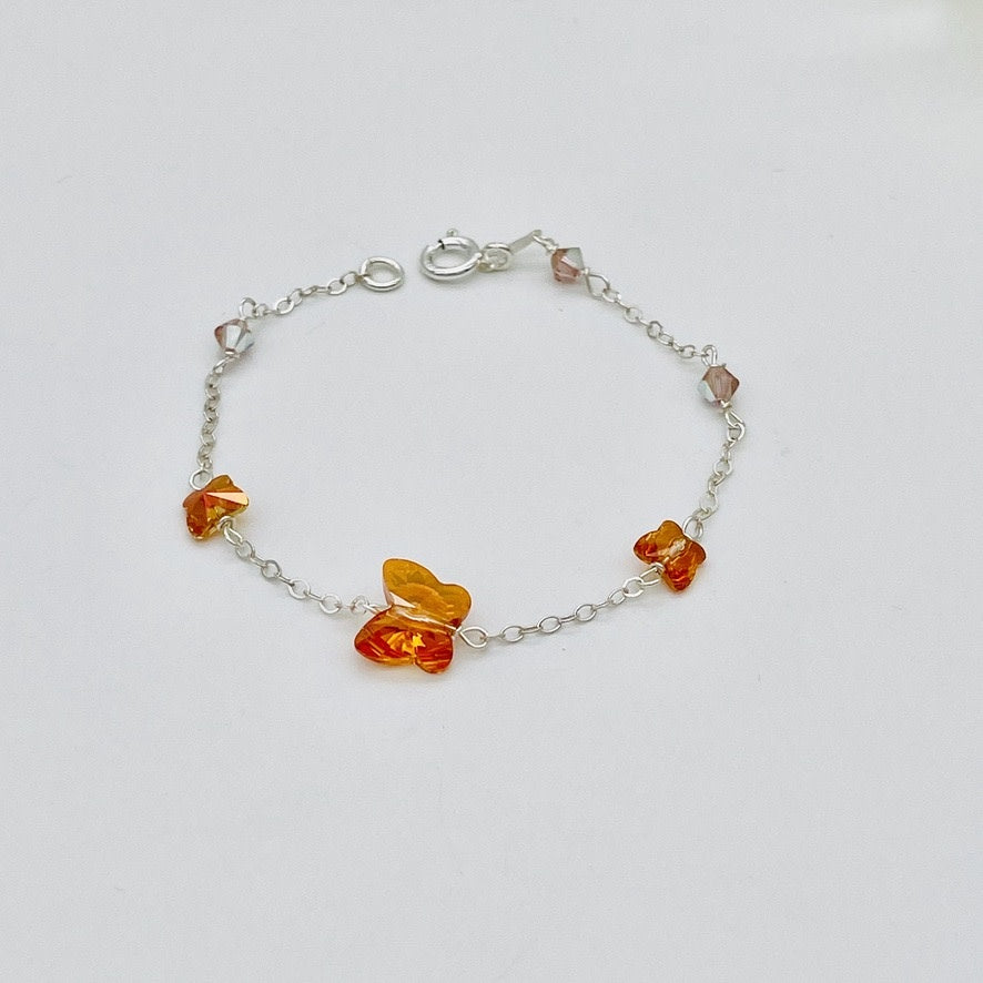 C1241  7" Butterflies Bracelet