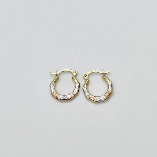 G228  14K Gold Hoops  10mm.