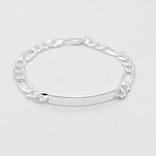 S1484BL Figaro ID Bracelet 8mm. x 9"