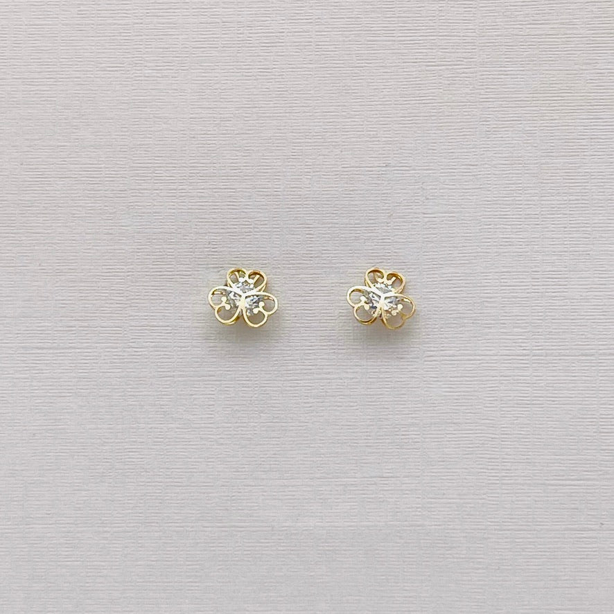 G295ER 14K Gold  Flower Earrings