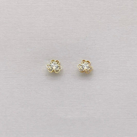 G295ER 14K Gold  Flower Earrings