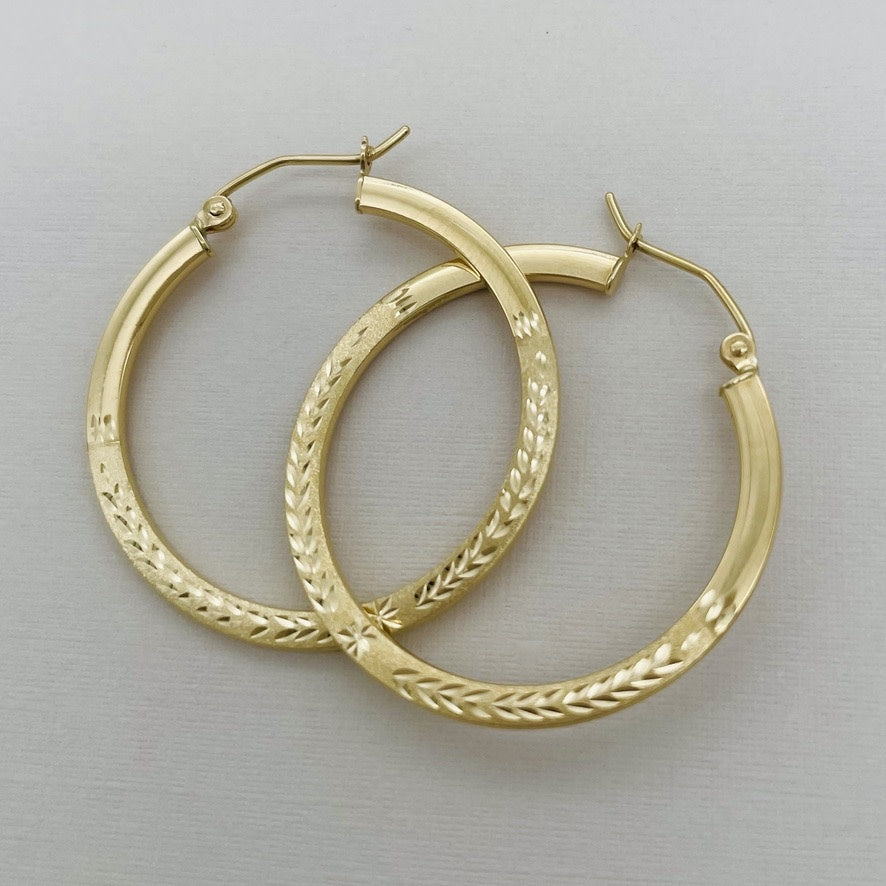 G41 14K Gold 30mm. Hoop Earrings