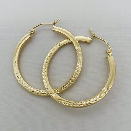 G41 14K Gold 30mm. Hoop Earrings