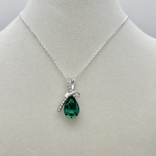 Z1471NL Emerald Drop Necklace 18"