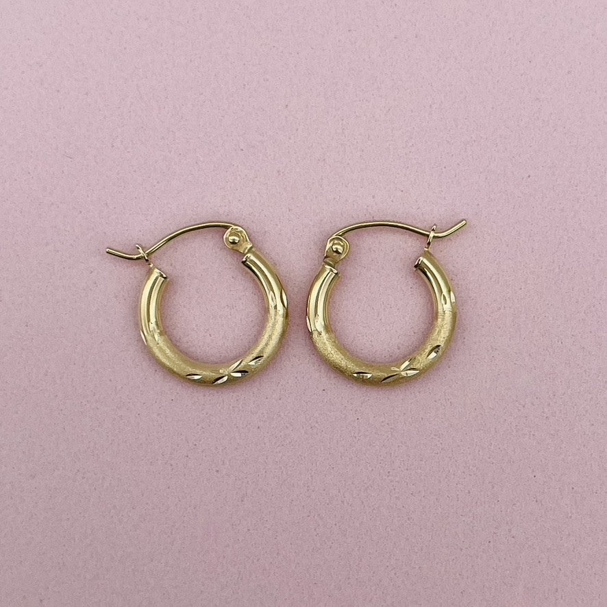 G147  14K G Hoops 2mm.X 14mm.