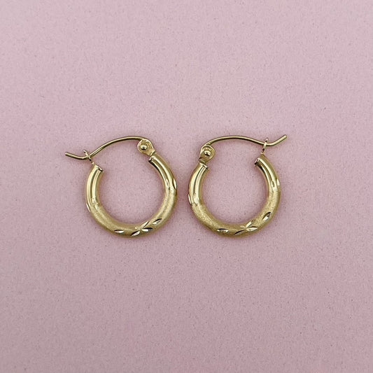 G147  14K G Hoops 2mm.X 14mm.