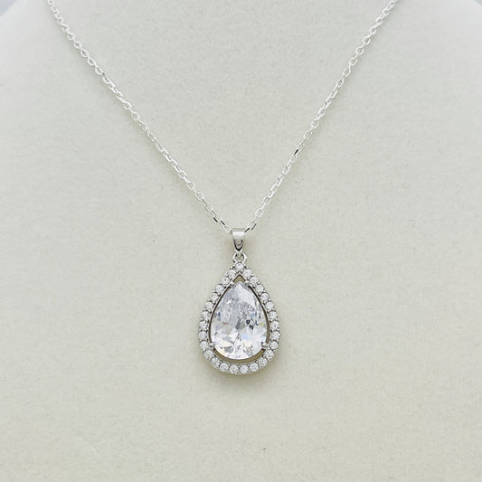 Z1460NL Clear Drop Necklace 18"