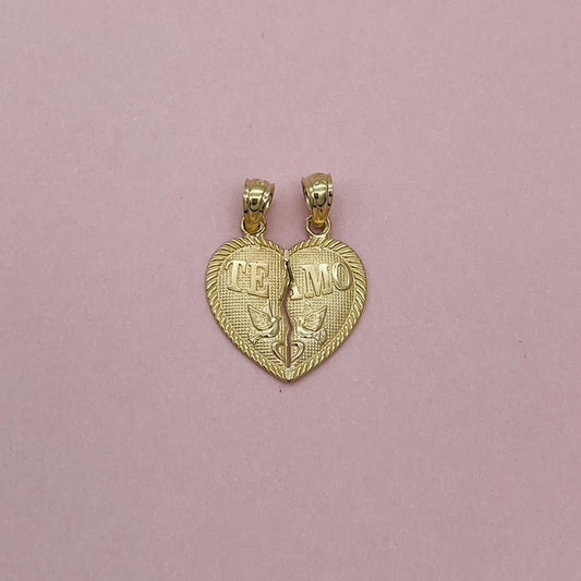 G239P 14K Gold Te Amo broken Heart