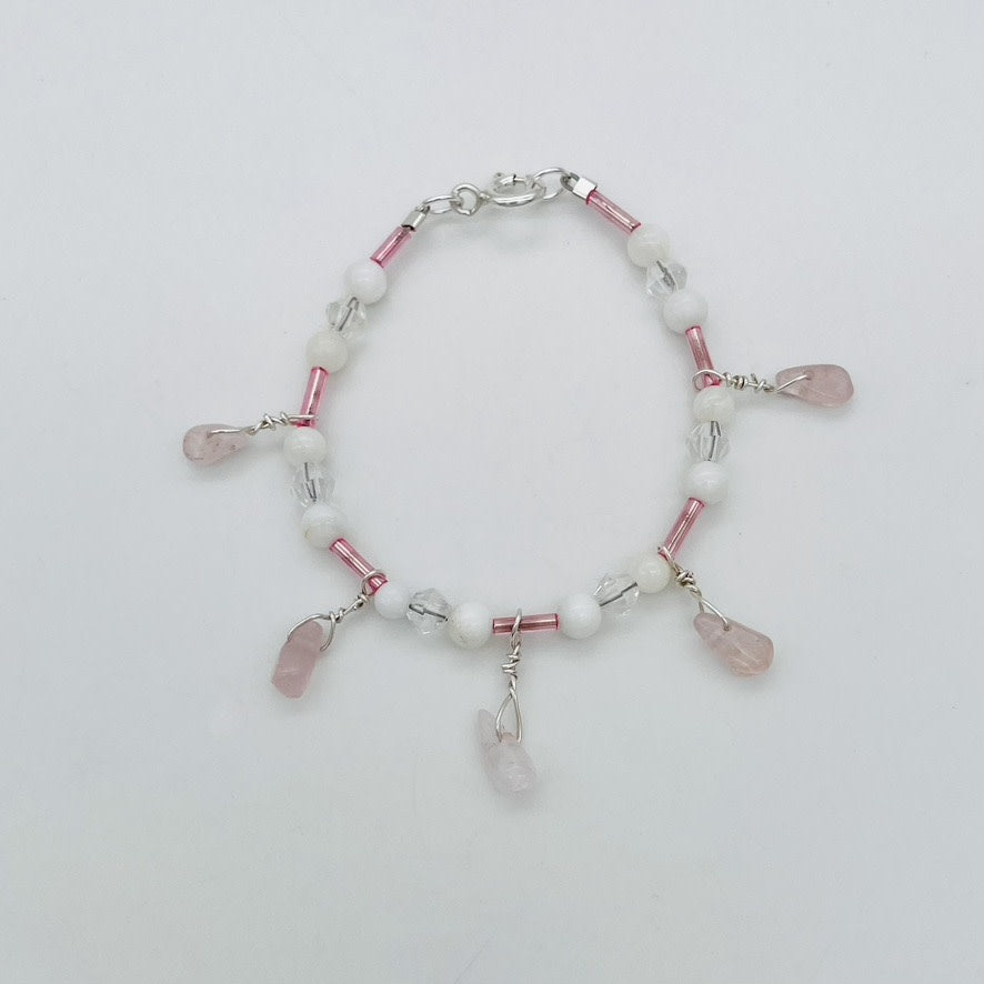 CH-946  6" Rose Quartz Bracelet