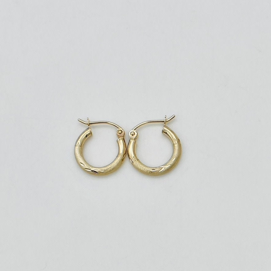 G-147  14K G Hoops 2mm.X 12mm.