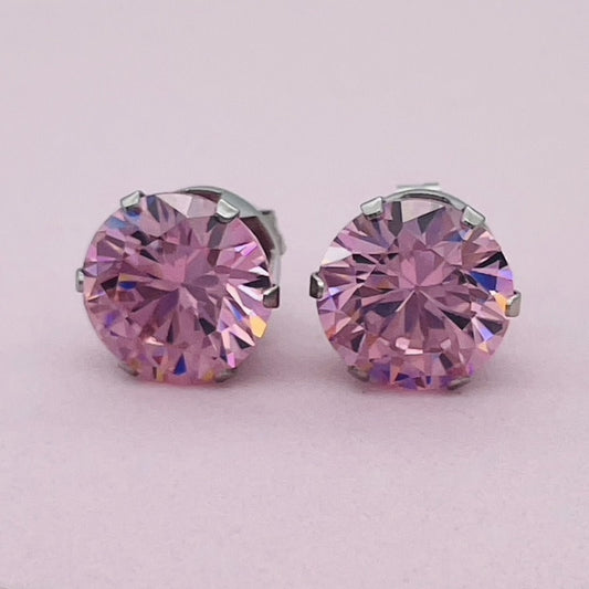 SS1314 10mm Pink Earrings