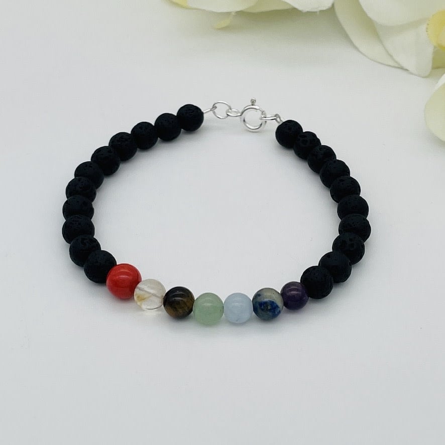 ST1320BL Chakra Bracelet 6mm. x 8"