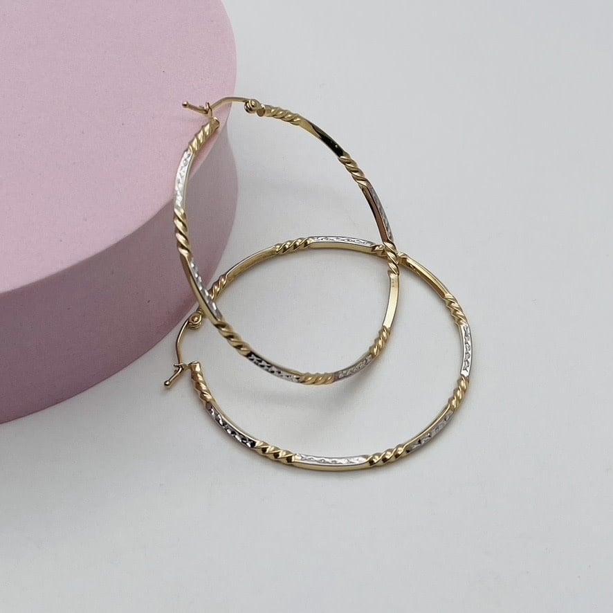 G-226  14K Gold Hoops 45mm.