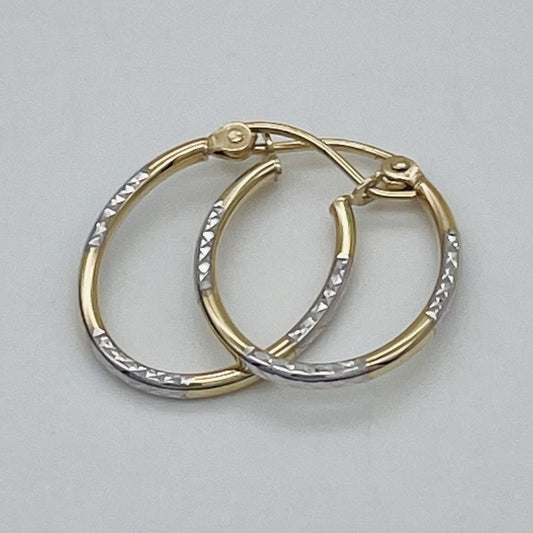 G-54 14K Gold Hoops p 20X15mm.  .71gr.