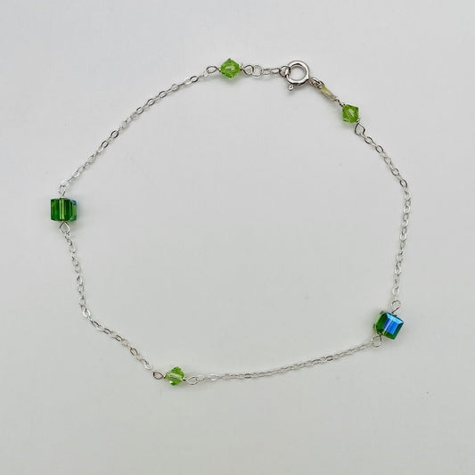 C1261  Green  Anklet 11"