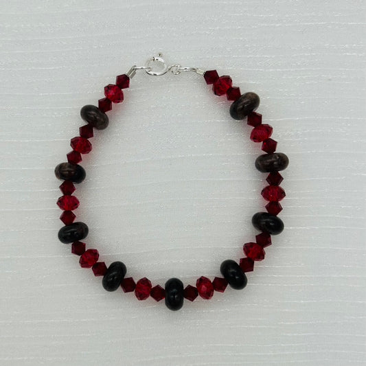 ST1837  Garnet Bracelet 7"