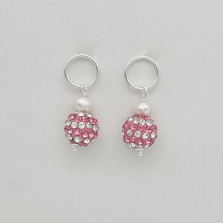 SH992 FW Pearls Earrings  W/ pink & white