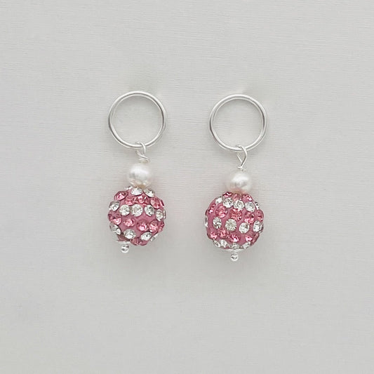 SH992 FW Pearls Earrings  W/ pink & white