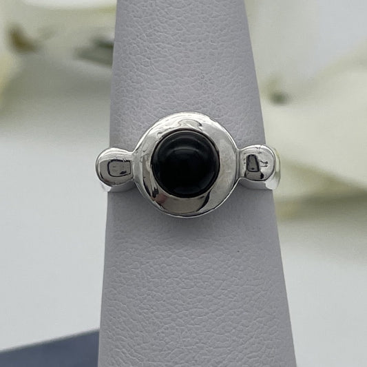 ST1609 Black Onyx Ring # 8