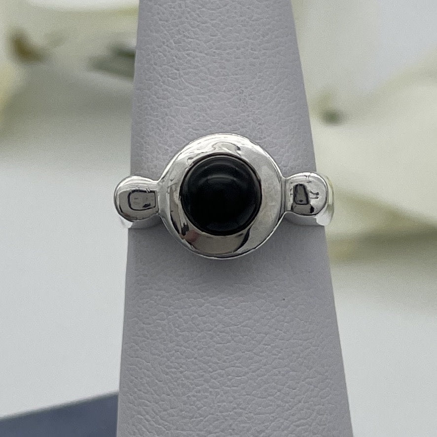 ST1609 Black Onyx Ring # 8