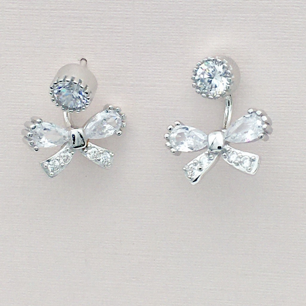 Z1476  Bow Earrings Silver